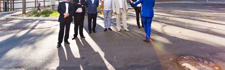 Groom With Best Man And Groomsmen At Weddingの写真素材