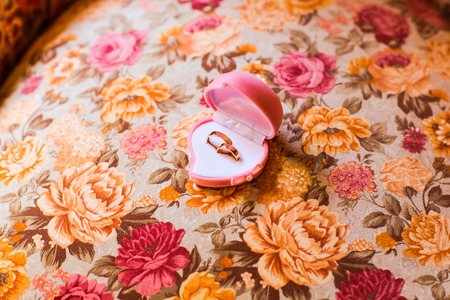 gold wedding rings, wedding day and  Wedding jewelryの写真素材