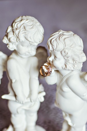 gold wedding rings, wedding day and  Wedding jewelryの写真素材
