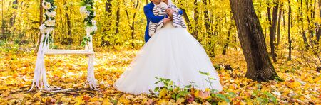 young family, the wedding and the newlywedsの写真素材