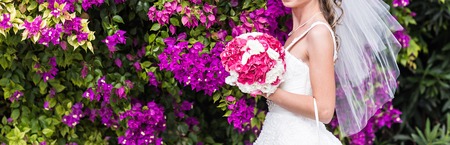 Beautiful wedding bouquet,  bridal bouquet and groom's boutonniereの写真素材