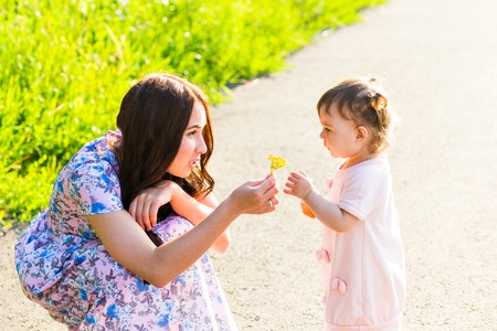 Happy Mother and daughter in the park