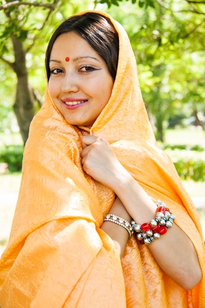 portrait of a pretty Indian young girlの写真素材