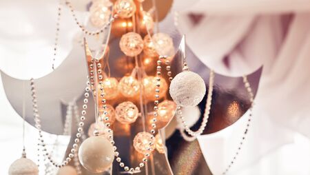 Christmas decorations, bells and Christmas tree balls.の写真素材