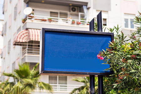 empty blank billboard on the street, street sign templateの写真素材