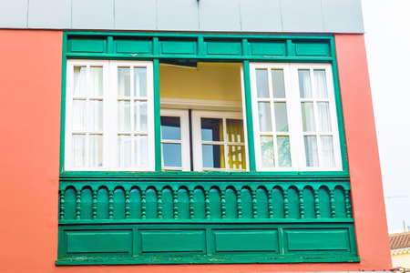 Traditional house in Canarian village of Adeje, Tenerife, Spainの写真素材