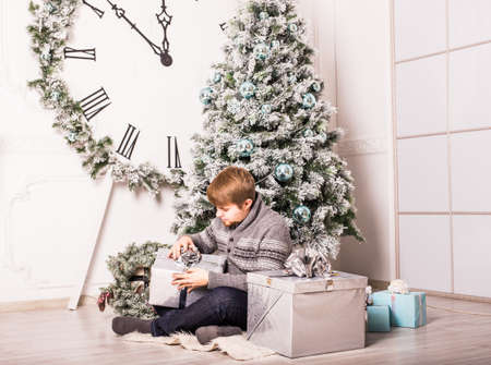 happy young  man with gifts. Christmas  timeの写真素材