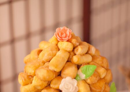 oriental sweets chak-chak with honey and sesame seeds.