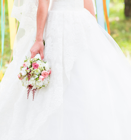 nice wedding bouquet in bride's hand. Bridal bouquetの写真素材