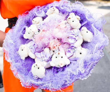 bouquet of toys. Bouquet of teddy bearsの写真素材