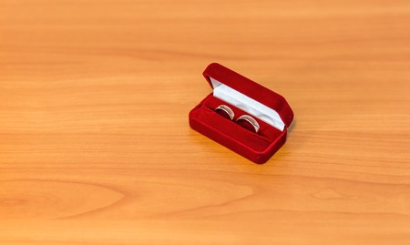 Two gold wedding rings, jewelry for weddingの写真素材