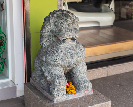 lion sculpture at Mae Fha Luang University Chiangrai Thailandの写真素材