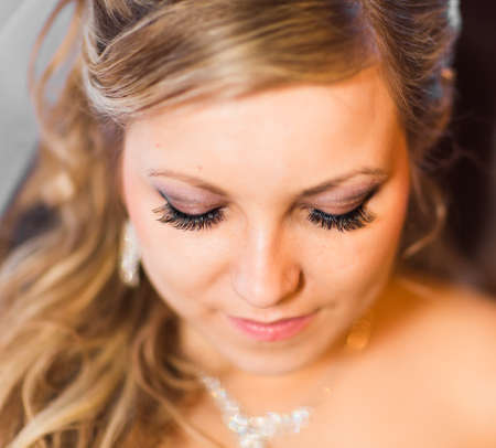 Young Beautiful bride. Wedding style, wedding dayの写真素材