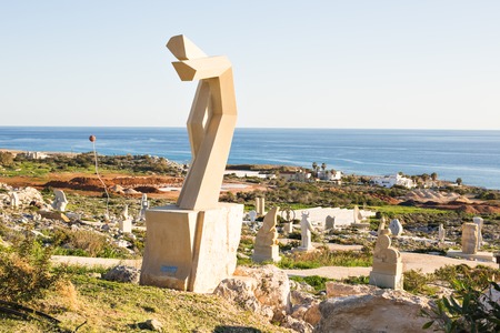 Aya Napa, Cyprus - February 17, 2017: Cyprus island, the International Sculpture Parkのeditorial素材
