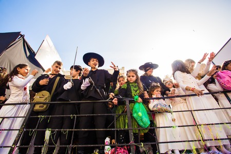 LIMASSOL, CYPRUS - FEBRUARY 26: Children Carnival takes part in Children carnival parade, February 26, 2017 in Limassol, Cyprusのeditorial素材