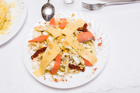 Assortment festive appetizers on the tableの写真素材