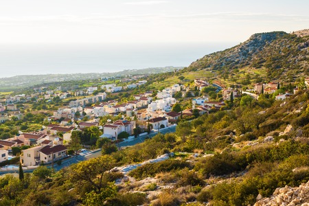 panoramic view of the village in Cyprus.の写真素材