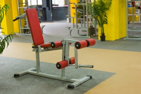 Sport, training and healthy lifestyle concept - gym interior with equipment
