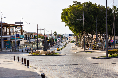 CYPRUS - FEBRUARY 19, 2017: The modern resort contains numerous cafes, bars and night clubs, on February 19 in Ayia Napa, 2017のeditorial素材