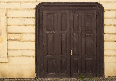A front entrance of a home with a doorの写真素材