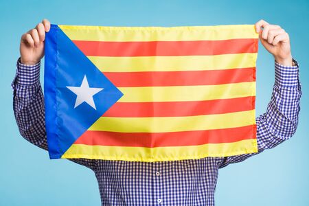 Man with Catalonia flag.の写真素材