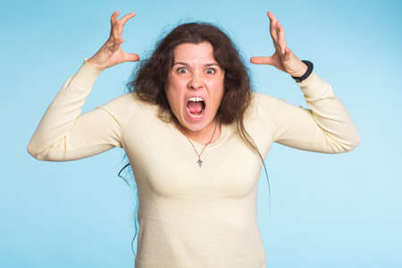 Furious angry woman with rage and frustration