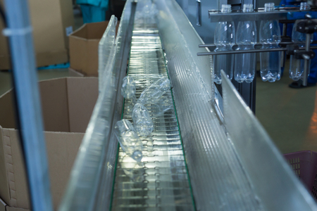 Water factory - Water bottling line for processing and bottling pure spring water into small bottlesの写真素材