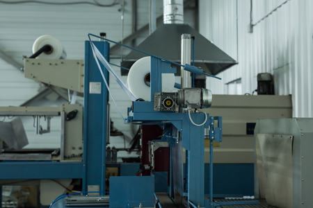 Water factory - Water bottling line for processing and bottling pure spring water into small bottlesの写真素材