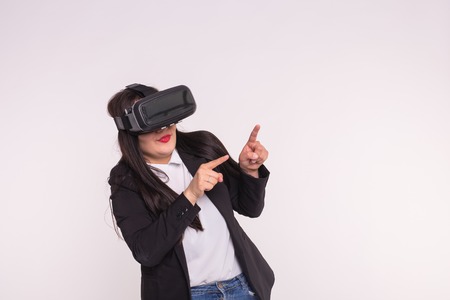 Brunette girl posing in vr-glasses