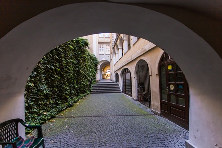 PRAGUE, CZECH REPUBLIC - JUNE 7, 2017: Old Street in Prague at the morning, European travelのeditorial素材