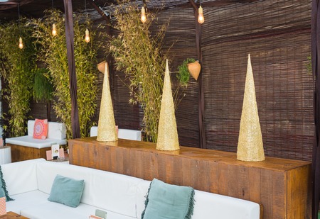 The interior of the coffee house. Decor in lounge cafe.