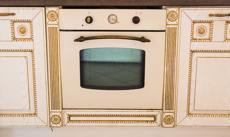 Interior and home concept - Vintage style electric oven in kitchenの写真素材