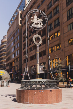 Yerevan, Armenia - 28 march 2022: Central street with street cafes and restaurant and shops. Key of Yerevan cityのeditorial素材