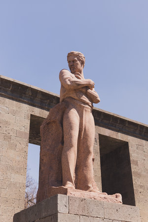 YEREVAN. ARMENIA. 29 MARCH 2022 : Statue of Stepan Shahumyan, a Bolshevik revolutionary and politician. Yerevan, Armeniaのeditorial素材