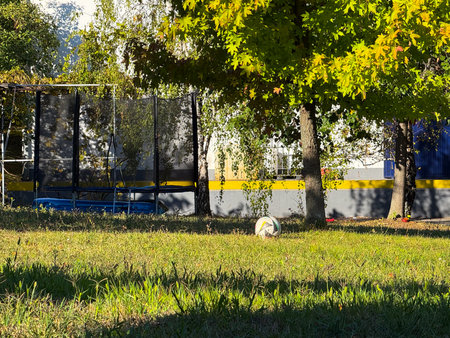 Recreation, social interaction, and colorful leisure environment in public park.の写真素材