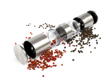 Pepper mill isolated on white backgroundの写真素材