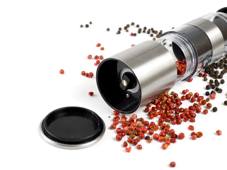 Pepper mill isolated on white backgroundの写真素材