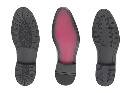 Black shoe sole. Isolated on a white background.の写真素材