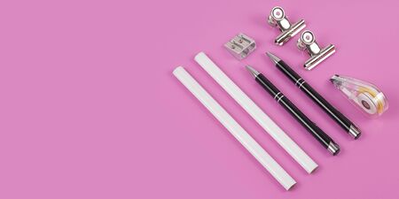 various stationery items on white background mock upの写真素材