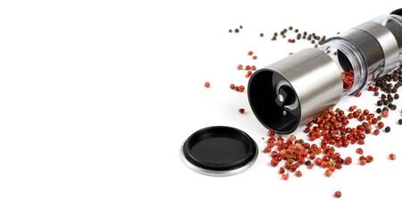 Pepper mill isolated on white backgroundの写真素材