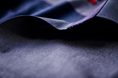 Close-up of a blue shirt. Shallow depth of field.の写真素材