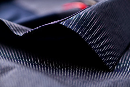 Close-up of a men's shirt. Shallow depth of field.の写真素材