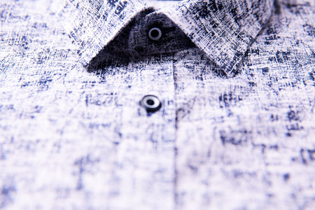 Close-up of a men's shirt. Selective focus.の写真素材