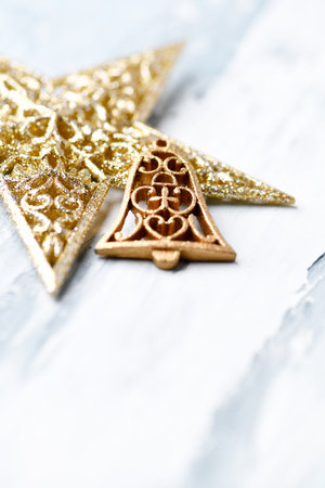 Christmas decoration on a white wooden background.