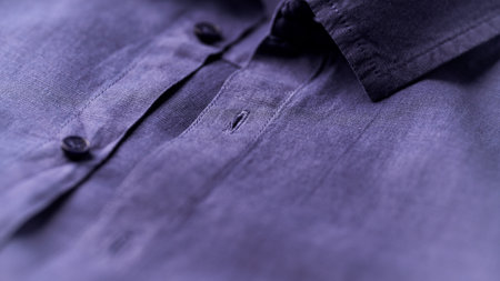 Close up of men's linen shirt. Soft focus.