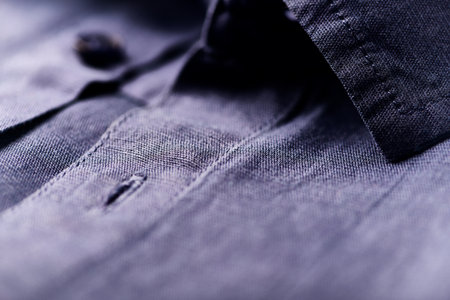 Close up of men's linen shirt. Soft focus.の写真素材