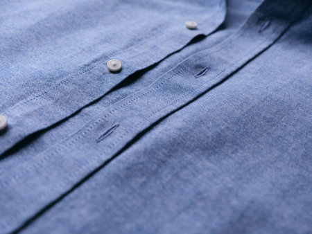 Close up of men's linen shirt. Soft focus.