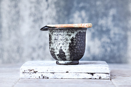 Tea culture. Traditional, handcrafted ceramics.の写真素材