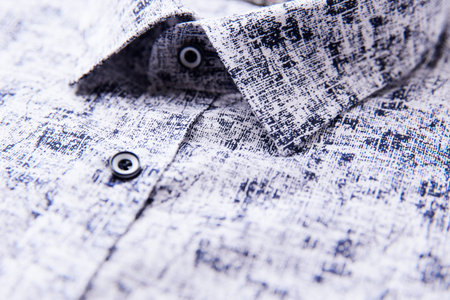 Closeup of a men's shirt. Shallow depth of field.の写真素材