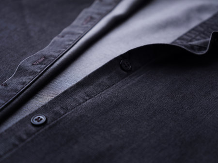 Close up of men's shirt with pocket. Selective focus.の写真素材